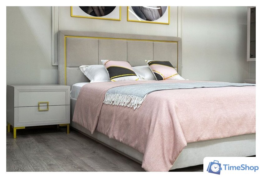 Кровать Ангстрем Дольче спальня с ПМ ДЛ-811.26 исп.30 (кашемир серый) - Изображение №11 — Интернет-магазин Time-Shop