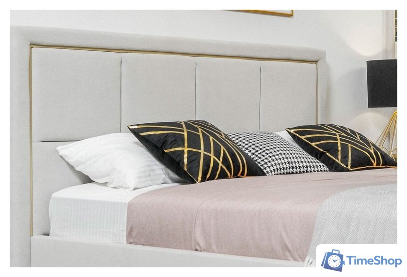 Кровать Ангстрем Дольче спальня с ПМ ДЛ-811.26 исп.30 (кашемир серый) - Изображение №13 — Интернет-магазин Time-Shop