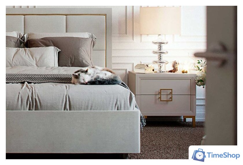 Кровать Ангстрем Дольче спальня с ПМ ДЛ-811.26 исп.30 (кашемир серый) - Изображение №15 — Интернет-магазин Time-Shop