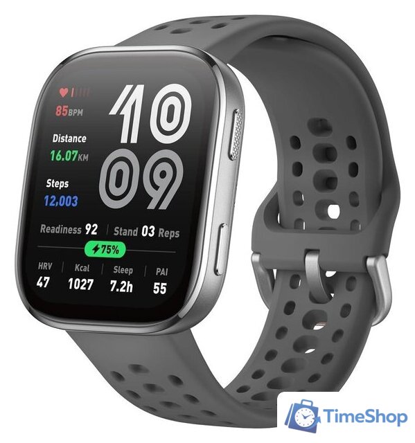 Умные часы Amazfit Bip 6 (серебристый, с серым силиконовым ремешком) - Изображение №1 — Интернет-магазин Time-Shop