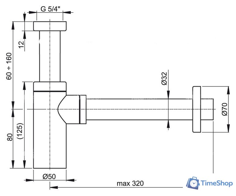 Сифон Alcaplast Design A400 - Изображение №3 — Интернет-магазин Time-Shop