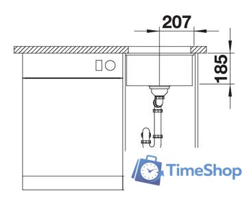 Кухонная мойка Blanco Subline 375-U (базальт) - Изображение №4 — Интернет-магазин Time-Shop