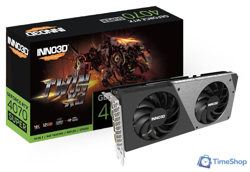 Видеокарта Inno3D GeForce RTX 4070 Super Twin X2 N407S2-126X-186162N - Изображение №2 — Интернет-магазин Time-Shop