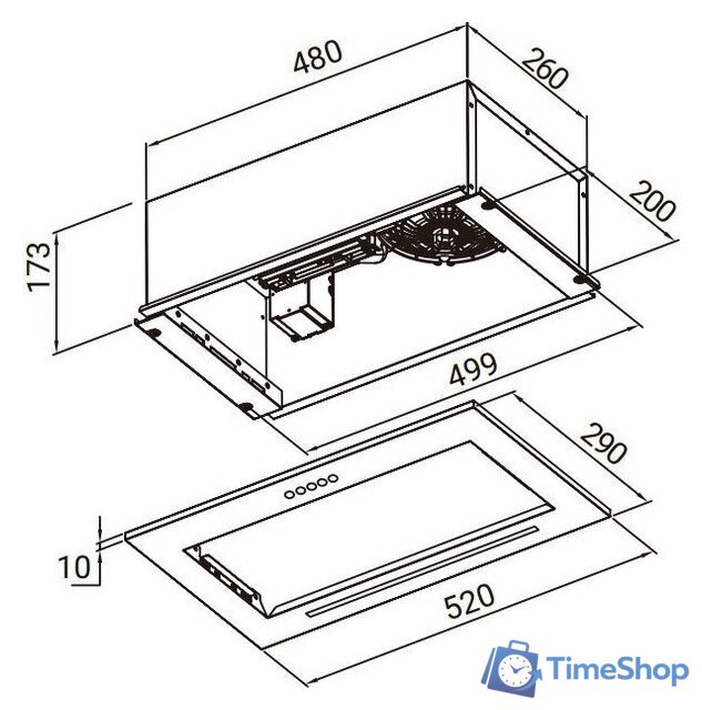 Кухонная вытяжка Weissgauff BOX 520 PB BL - Изображение №2 — Интернет-магазин Time-Shop