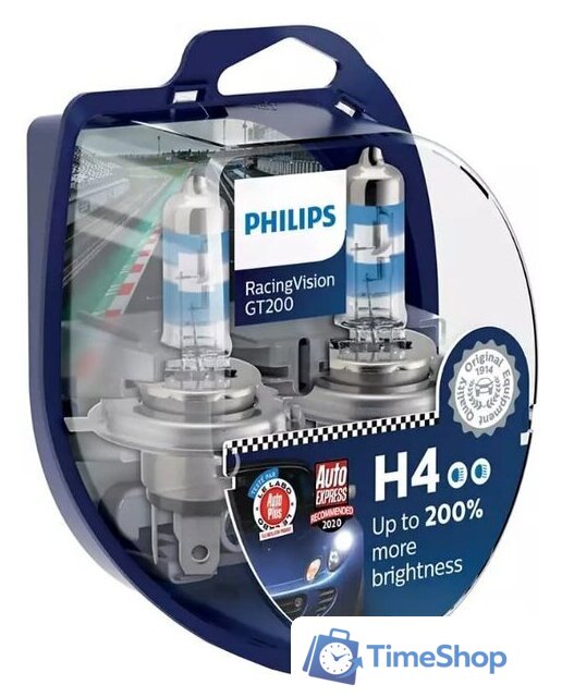 Галогенная лампа Philips H4 RacingVision GT200 2шт - Изображение №1 — Интернет-магазин Time-Shop