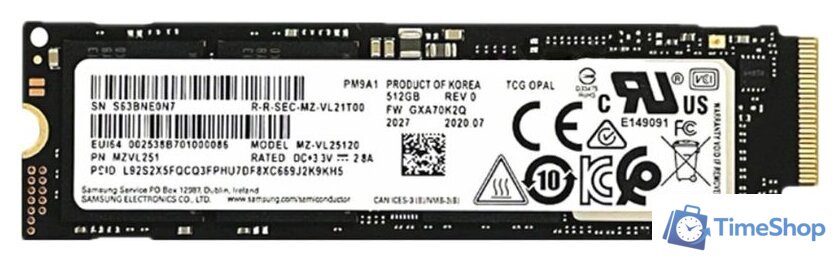 SSD Samsung PM9A1 512GB MZVL2512HCJQ-00B00 - Изображение №1 — Интернет-магазин Time-Shop