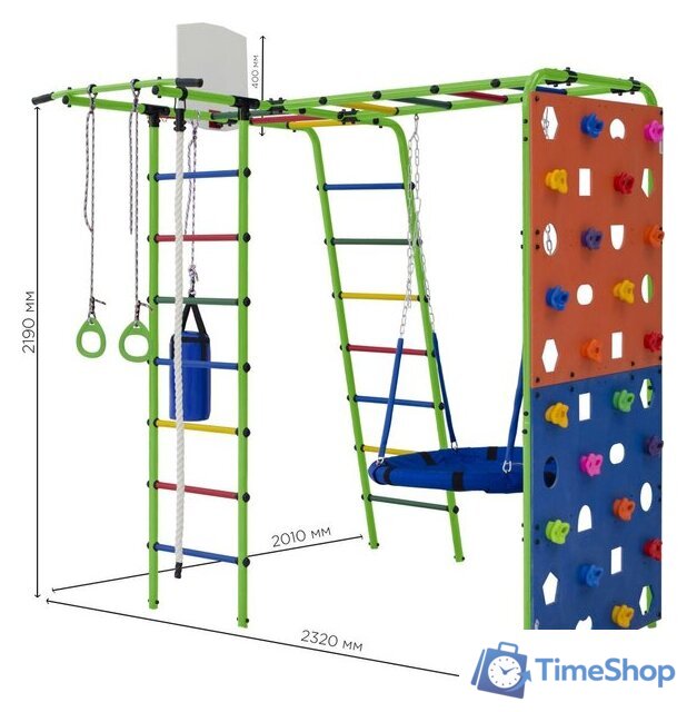 Детский спортивный комплекс Формула здоровья Street 2 (салатовый/радуга) - Изображение №5 — Интернет-магазин Time-Shop