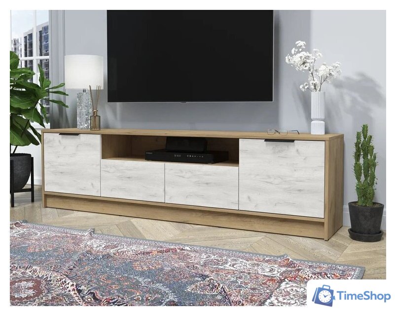 Тумба Интерлиния ТВ Концепт КТ-ТВ4-50 (дуб белый/дуб золотой) - Изображение №3 — Интернет-магазин Time-Shop