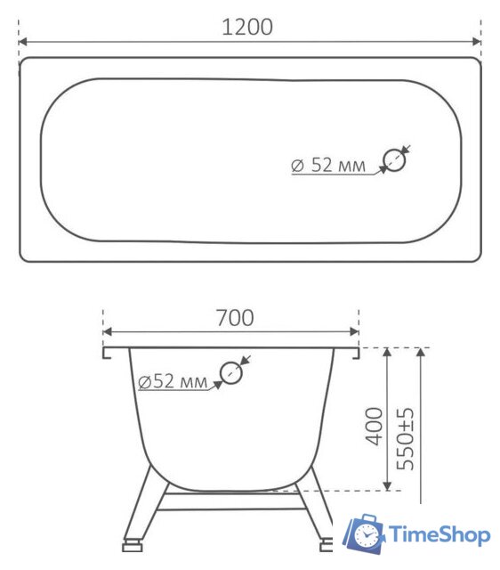 Ванна Виз Antika A-20001 120х70 (белая орхидея, c ножками) - Изображение №5 — Интернет-магазин Time-Shop