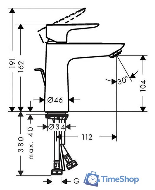 Смеситель Hansgrohe Talis E 71710670 - Изображение №2 — Интернет-магазин Time-Shop