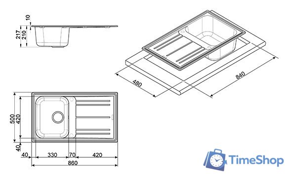 Кухонная мойка Smeg LZ861P - Изображение №2 — Интернет-магазин Time-Shop