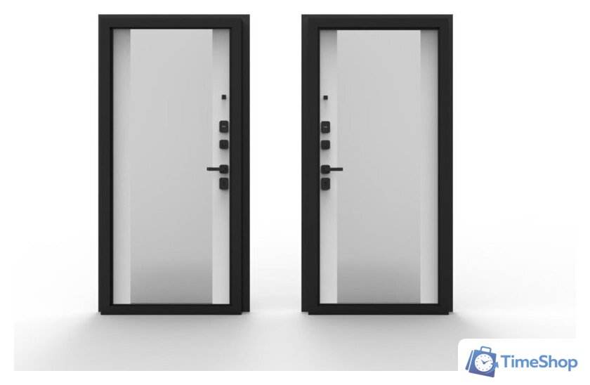 Металлическая дверь Guard Line зеркало 86x205 правая (графит/шагрень белая) - Изображение №4 — Интернет-магазин Time-Shop