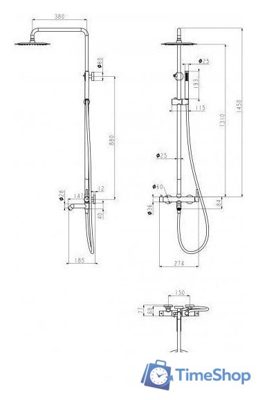 Душевая система  Grocenberg GB7099 (графит) - Изображение №8 — Интернет-магазин Time-Shop