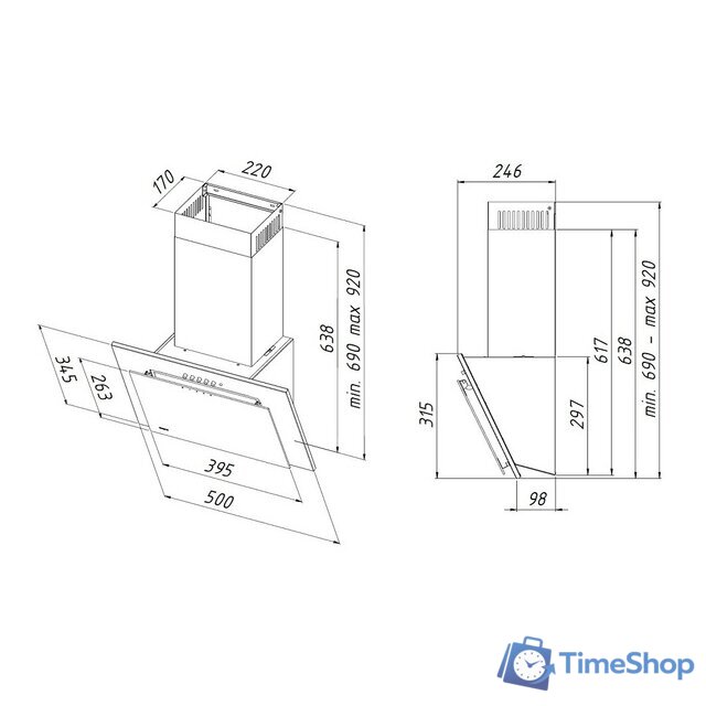 Кухонная вытяжка Akpo Nero Eco 50 WK-4 (черный) - Изображение №2 — Интернет-магазин Time-Shop