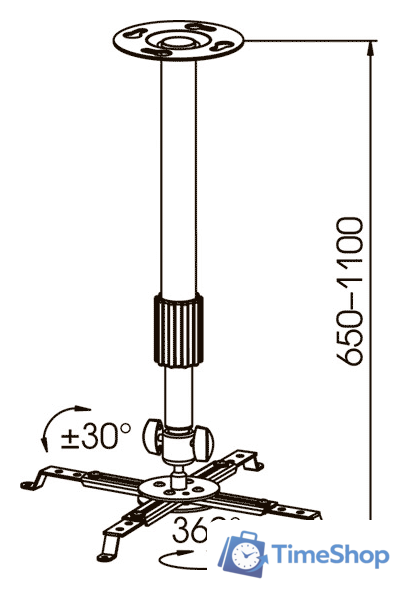 Кронштейн для проектора Kromax PROJECTOR-300 (черный) - Изображение №4 — Интернет-магазин Time-Shop