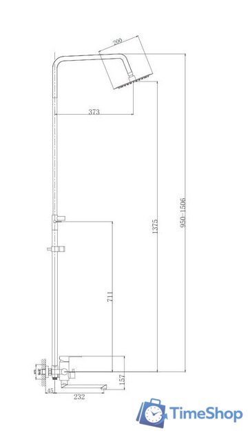 Душевая система  Haiba HB24801 (нержавеющая сталь) - Изображение №2 — Интернет-магазин Time-Shop