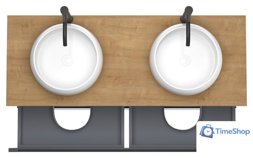  ЗОВ Тумба под умывальник Дион 120 D120LAFM7015MKV5-HPL38T (туя/графит матовый) - Изображение №2 — Интернет-магазин Time-Shop