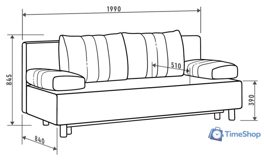 Диван Mio Tesoro Саари SB3 (Malmo 96 Dark Grey) - Изображение №7 — Интернет-магазин Time-Shop