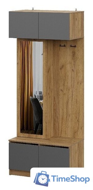 Стенка Mio Tesoro Авиньон (дуб крафт золотой/графит серый) - Изображение №1 — Интернет-магазин Time-Shop