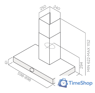 Кухонная вытяжка Jetair Touch BL/A/90 (PRF0099978) - Изображение №3 — Интернет-магазин Time-Shop