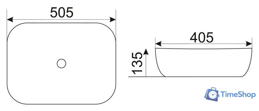 Умывальник CeramaLux D1302H020 - Изображение №2 — Интернет-магазин Time-Shop