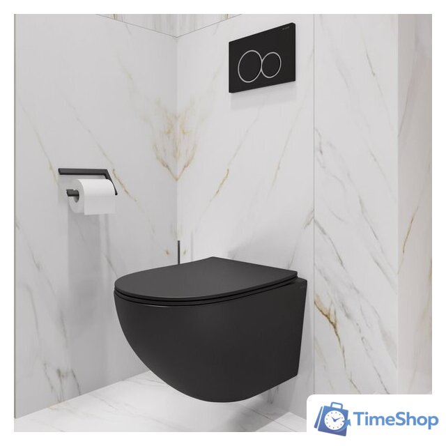 Унитаз подвесной Lauter с инсталляцией Sulzdorf с микролифтом и кнопкой смыва 219704HD (белый/черный) - Изображение №25 — Интернет-магазин Time-Shop