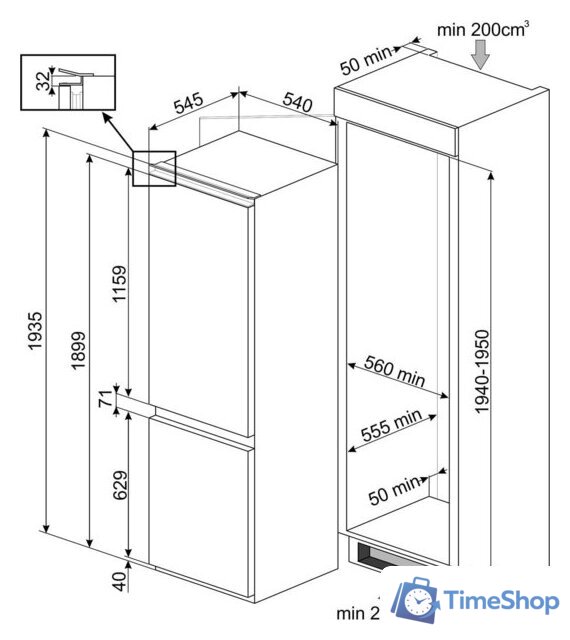 Холодильник Smeg C8194TNE - Изображение №2 — Интернет-магазин Time-Shop