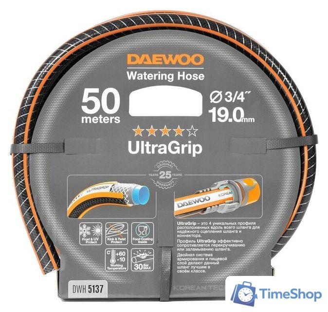 Шланг Daewoo Power UltraGrip DWH 5137 (3/4'', 50 м) - Изображение №1 — Интернет-магазин Time-Shop