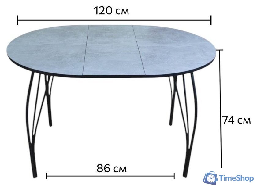 Кухонный стол СВД Юнио Юнио 066.П16.МО (бетон) - Изображение №7 — Интернет-магазин Time-Shop