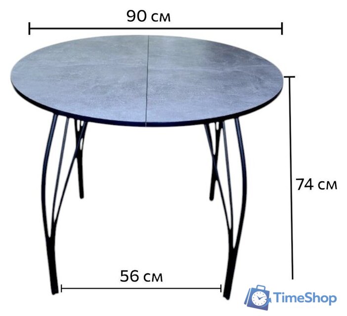 Кухонный стол СВД Юнио Юнио 066.П16.МО (бетон) - Изображение №6 — Интернет-магазин Time-Shop