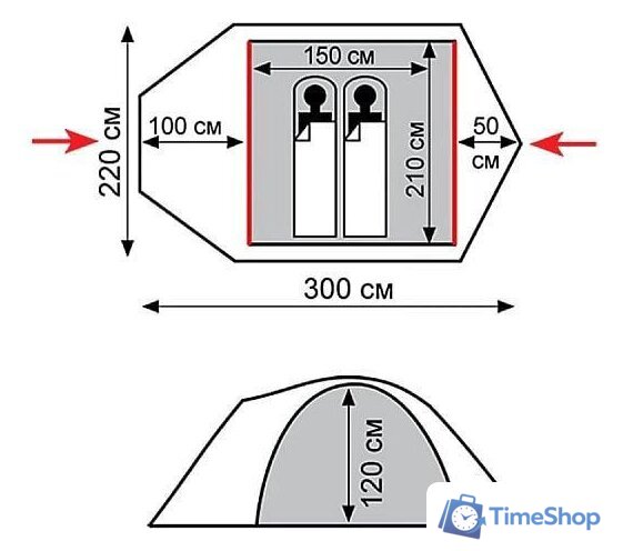 Экспедиционная палатка TRAMP Mountain 2 v2 (зеленый) - Изображение №17 — Интернет-магазин Time-Shop