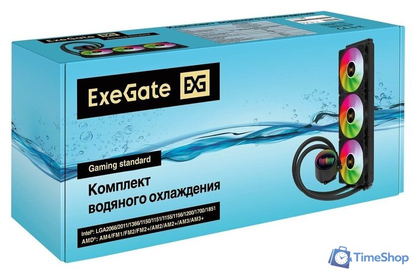 Система жидкостного охлаждения для процессора ExeGate BlackWater-360.PWM.RGB EX297325RUS - Изображение №9 — Интернет-магазин Time-Shop