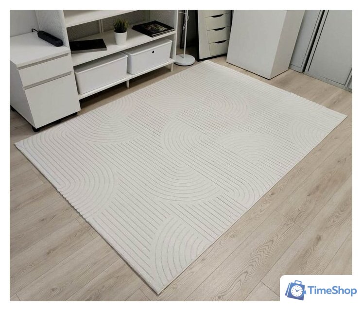 Ковер для жилой комнаты Radjab Carpet Сканди Сизаль Прямоугольник 10949A 12210RK (2x2.9, Krem/Krem) - Изображение №2 — Интернет-магазин Time-Shop