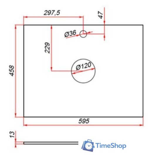  ЗОВ Столешница 13 CKP13W595458C2 (белый) - Изображение №2 — Интернет-магазин Time-Shop