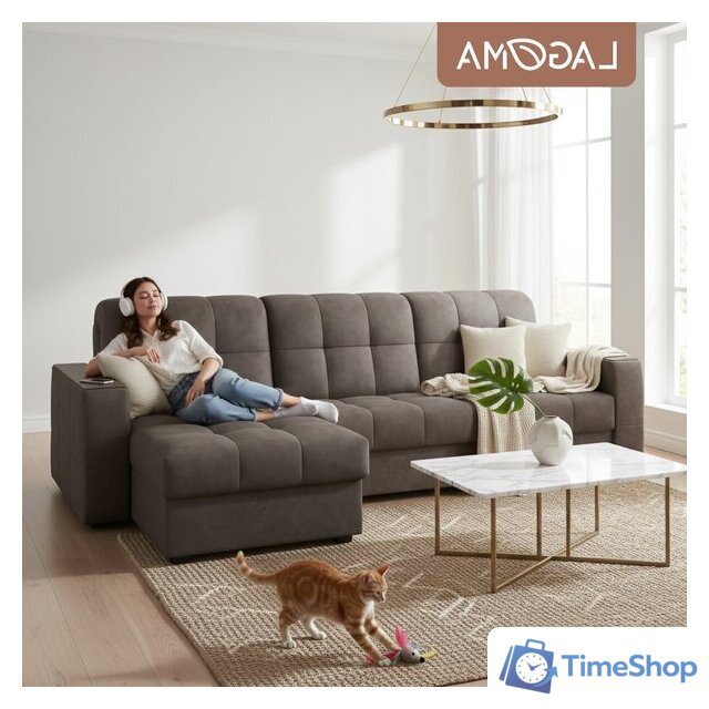 Угловой диван Lagoma Кайо левый (Tango Сhocolate) - Изображение №5 — Интернет-магазин Time-Shop