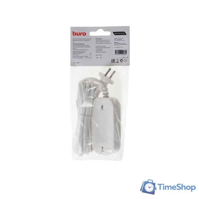 Удлинитель Buro BU-PSL2.3/W - Изображение №5 — Интернет-магазин Time-Shop