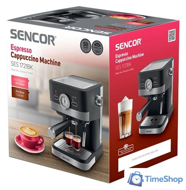 Рожковая кофеварка Sencor SES 1721BK - Изображение №13 — Интернет-магазин Time-Shop