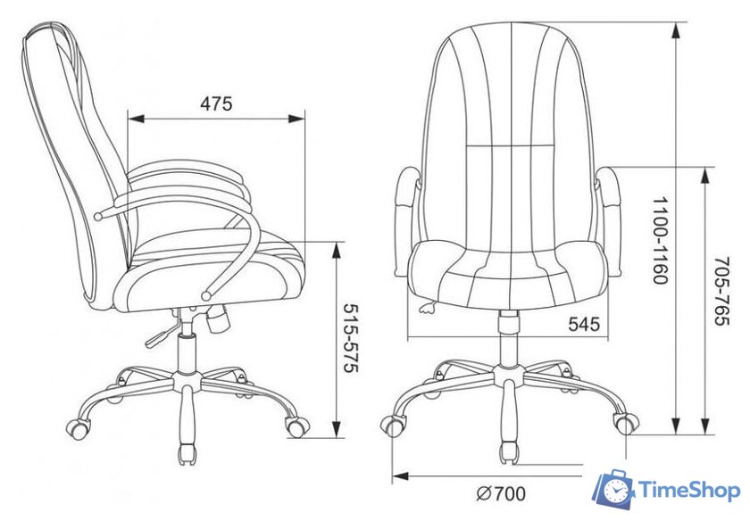 Офисное кресло Бюрократ T-898SL (черный) - Изображение №7 — Интернет-магазин Time-Shop