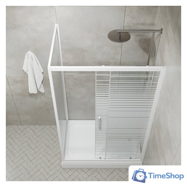 Душевой уголок Triton Фьюжн 120x80 А (белый/полосы) - Изображение №8 — Интернет-магазин Time-Shop