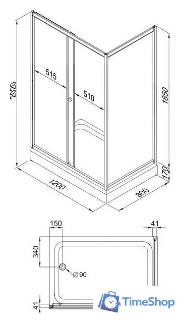 Душевой уголок Triton Фьюжн 120x80 А (белый/полосы) - Изображение №9 — Интернет-магазин Time-Shop