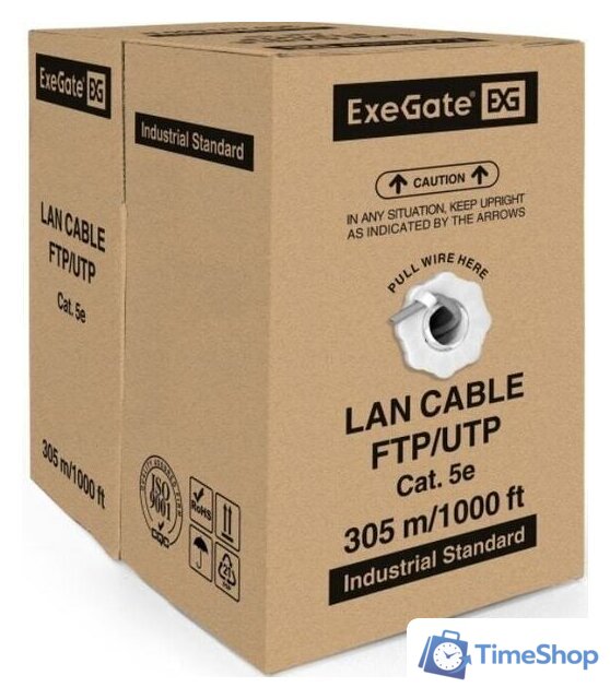 Кабель ExeGate UTP4-C5e-CCA-S25-IN-PVC-GY-305 UTP - Изображение №2 — Интернет-магазин Time-Shop