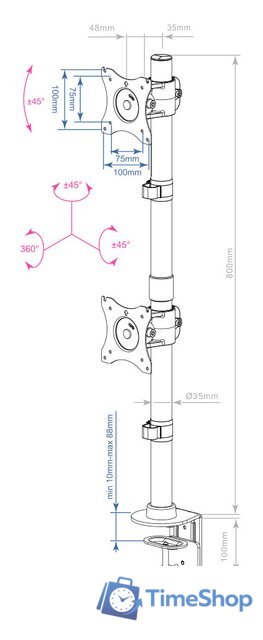 Кронштейн для монитора Arm Media LCD-T43 - Изображение №2 — Интернет-магазин Time-Shop