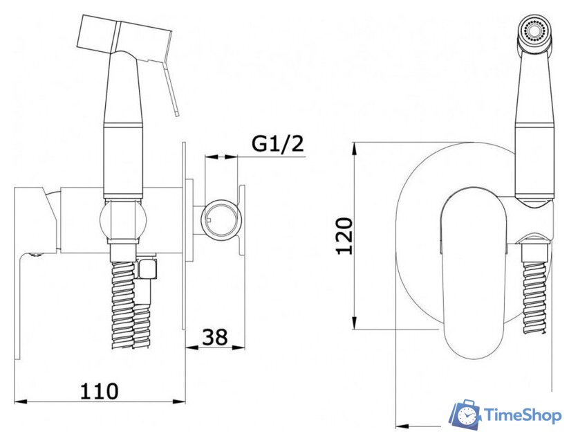 Гигиенический душ Vieir V283551-F - Изображение №2 — Интернет-магазин Time-Shop