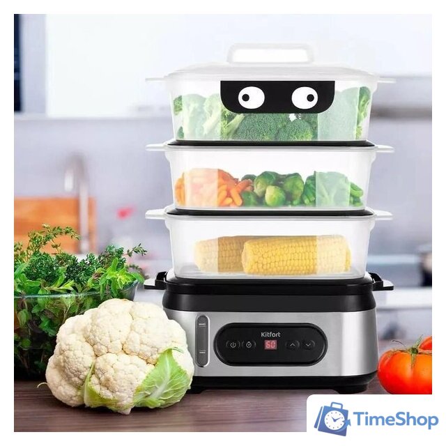 Пароварка Kitfort KT-4082 - Изображение №5 — Интернет-магазин Time-Shop