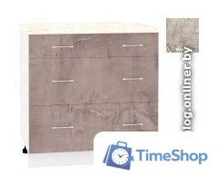 Шкаф напольный Кортекс-мебель Корнелия Лира НШ80р3ш (оникс/марсель) - Изображение №1 — Интернет-магазин Time-Shop