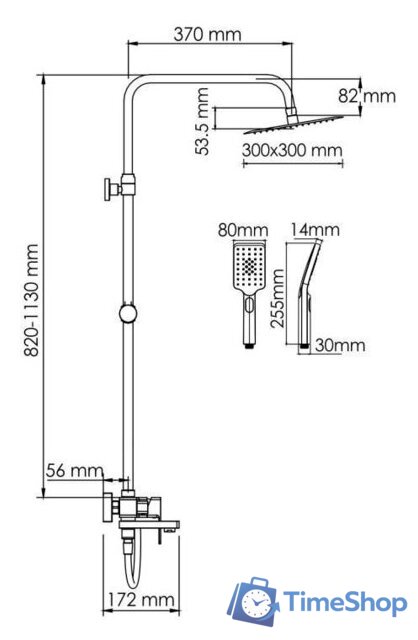 Душевая система  Wasserkraft A177.118.126.087.CH - Изображение №3 — Интернет-магазин Time-Shop