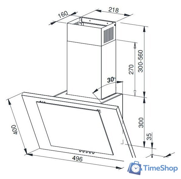 Кухонная вытяжка Weissgauff Gamma 50 PB OW - Изображение №2 — Интернет-магазин Time-Shop