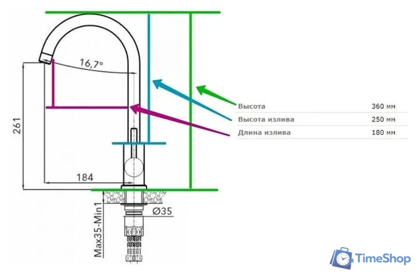 Смеситель AV Engineering AVZAR4-A304CH-730 - Изображение №3 — Интернет-магазин Time-Shop