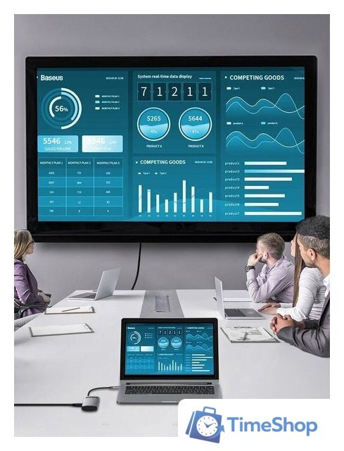Док-станция Baseus Metal Gleam Series 4 in 1 Multifunctional Type-C CAHUB-CY0G - Изображение №12 — Интернет-магазин Time-Shop