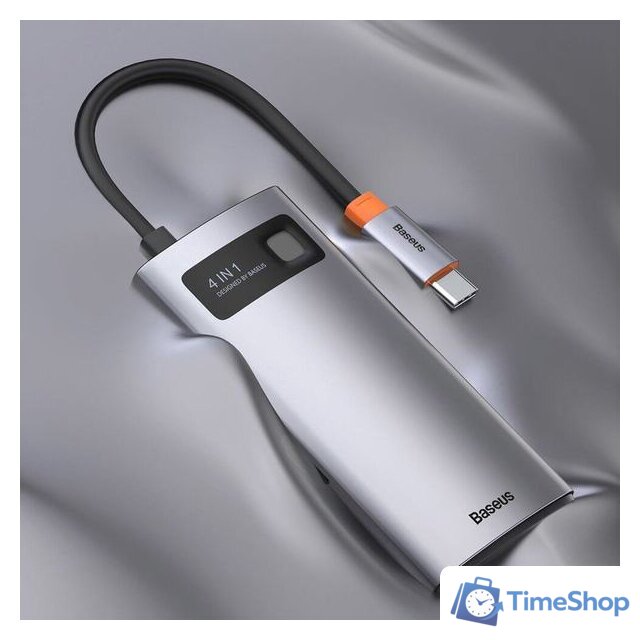 Док-станция Baseus Metal Gleam Series 4 in 1 Multifunctional Type-C CAHUB-CY0G - Изображение №10 — Интернет-магазин Time-Shop